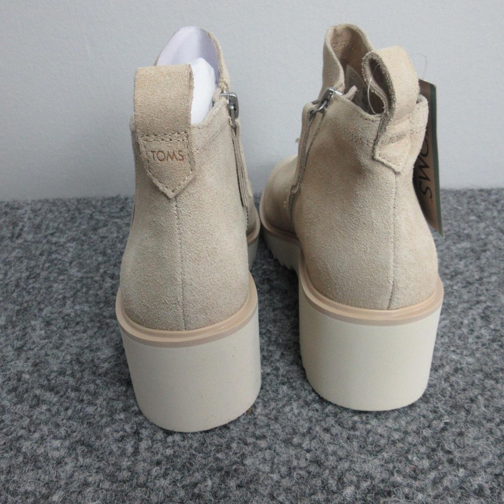 TOMS Maude Boots Womens Size 9 Beige Oatmeal Suede Wedge Ankle Bootie NWOB - Picture 5 of 14